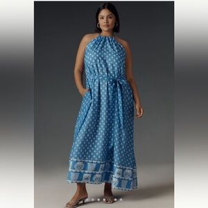 NWT Rachel Antonoff Rainey Halter Maxi Dress Sz Large